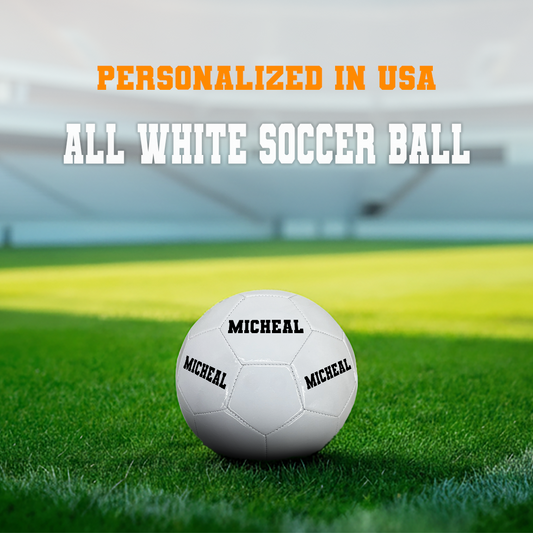 Personalized in USA All White Soccer Ball
