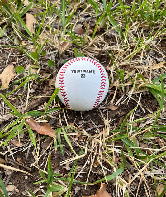 Customized Personalized Baseball with Black Text and Background