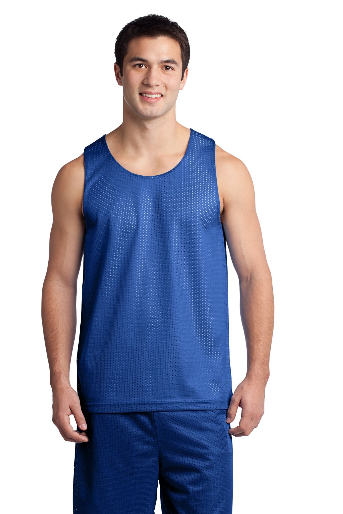 Reversible Basketball Mesh Jersey Blue Front