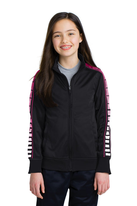 Sport-Tek Youth   Dot Sublimation Tricot Track Jacket