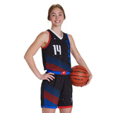 Custom Loose Fit Stretch Woven Jersey Womens, Girls Team Basketball Jerseys