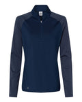 adidas Women's Stripe Block Quarter-Zip Pullover-1