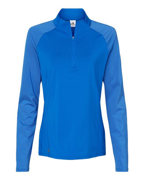 adidas Women's Stripe Block Quarter-Zip Pullover-1