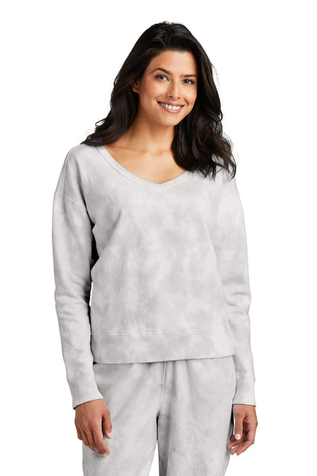 Port & Co Women's   Beach Wash   Cloud Tie-Dye V-Neck Sweatshirt LPC140V