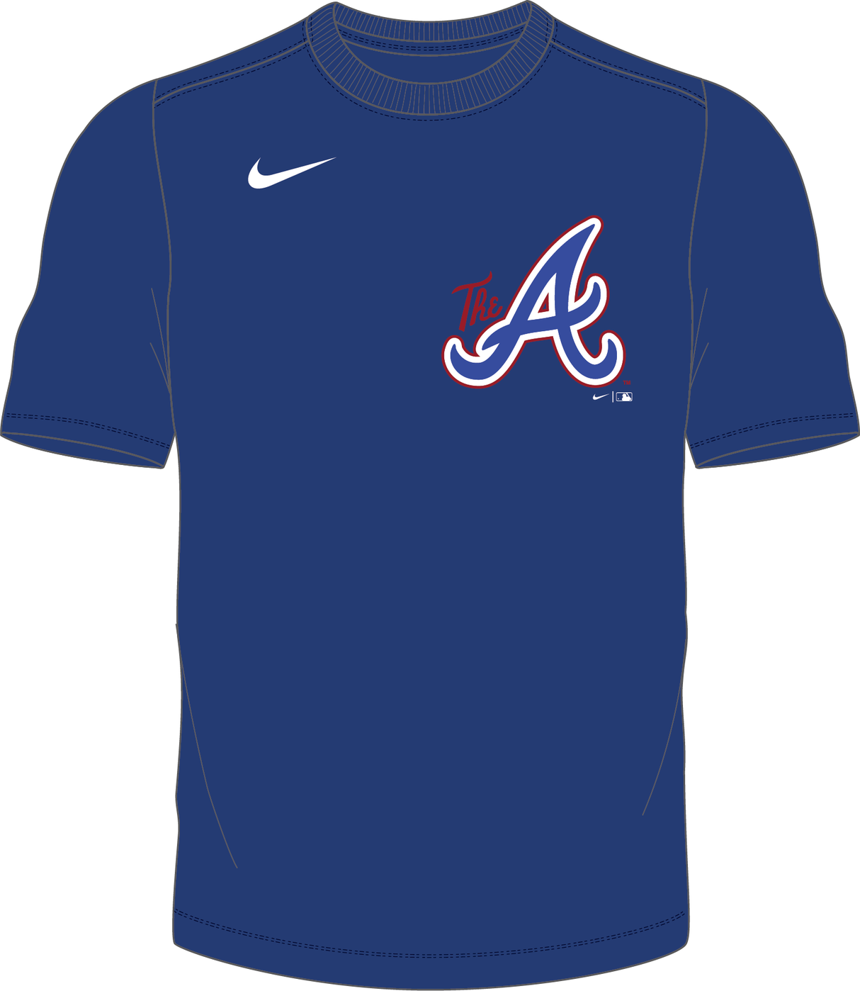 Nike Atlanta Braves Men's Crew Neck Synthetic City Connect Tee