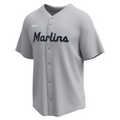 Nike Miami Marlins Adult Institutional Full Button Jersey-1