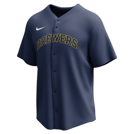 Nike Milwaukee Brewers Adult Institutional Full Button Jersey-1