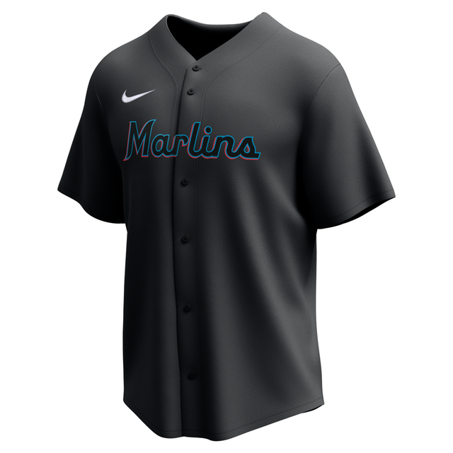 Nike Miami Marlins Adult Institutional Full Button Jersey-1
