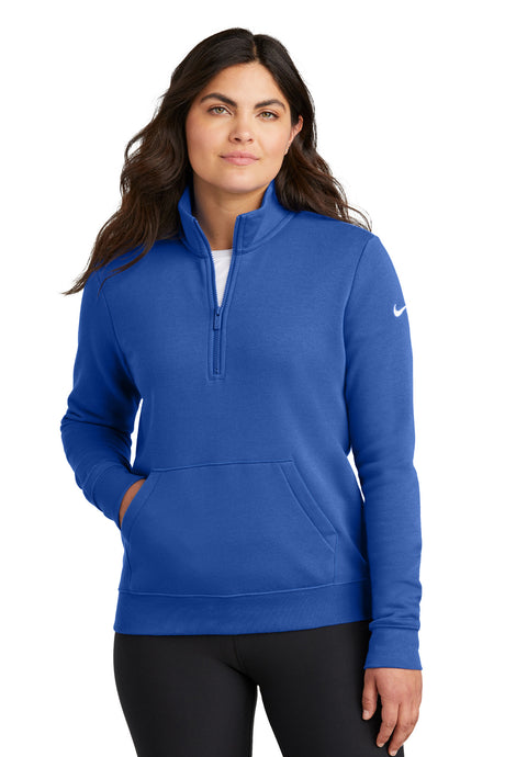Nike Women's Club Fleece Sleeve Swoosh 1/2 Zip. NKDX6720