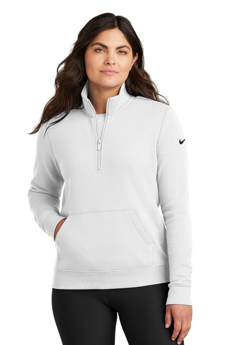 Nike Women's Club Fleece Sleeve Swoosh 1/2 Zip. NKDX6720