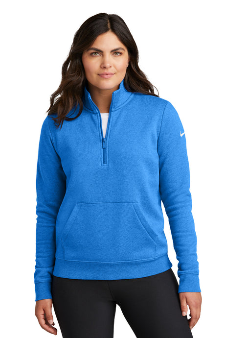 Nike Women's Club Fleece Sleeve Swoosh 1/2 Zip. NKDX6720