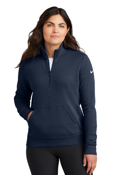 Nike Women's Club Fleece Sleeve Swoosh 1/2 Zip. NKDX6720