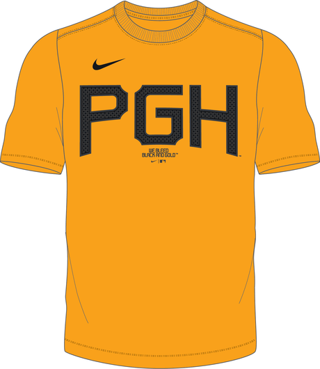 Nike Pittsburgh Pirates Men's Crew Neck Synthetic City Connect Tee