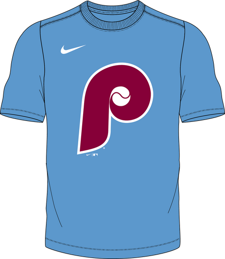 Nike Philadelphia Phillies 80s Youth Institutional Short Sleeve Cooperstown Crew Neck