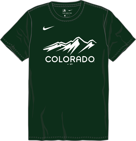 Nike Colorado Rockies Youth Crew Neck Synthetic City Connect Tee