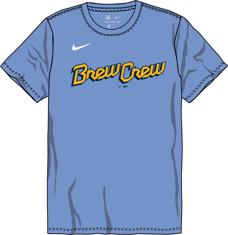 Nike Milwaukee Brewers Youth Institutional Short Sleeve Crew Neck Tee
