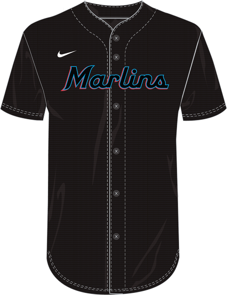 Nike Miami Marlins Youth Institutional Full Button Jersey
