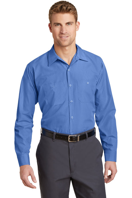 Red Kap Men's   Long Sleeve Striped Industrial Work Shirt