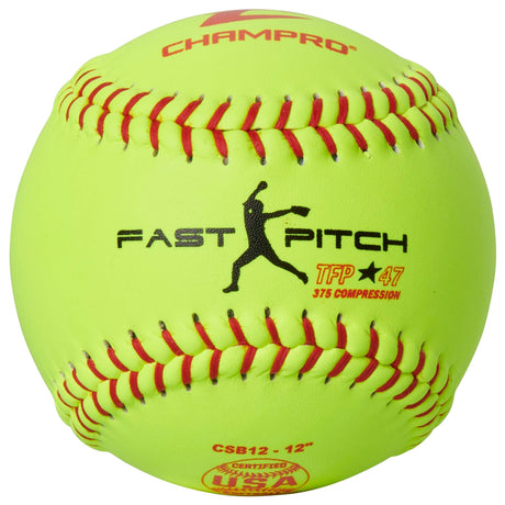 Champro One Dozen ASA/USA 12" Fast Pitch Leather Cover Softballs