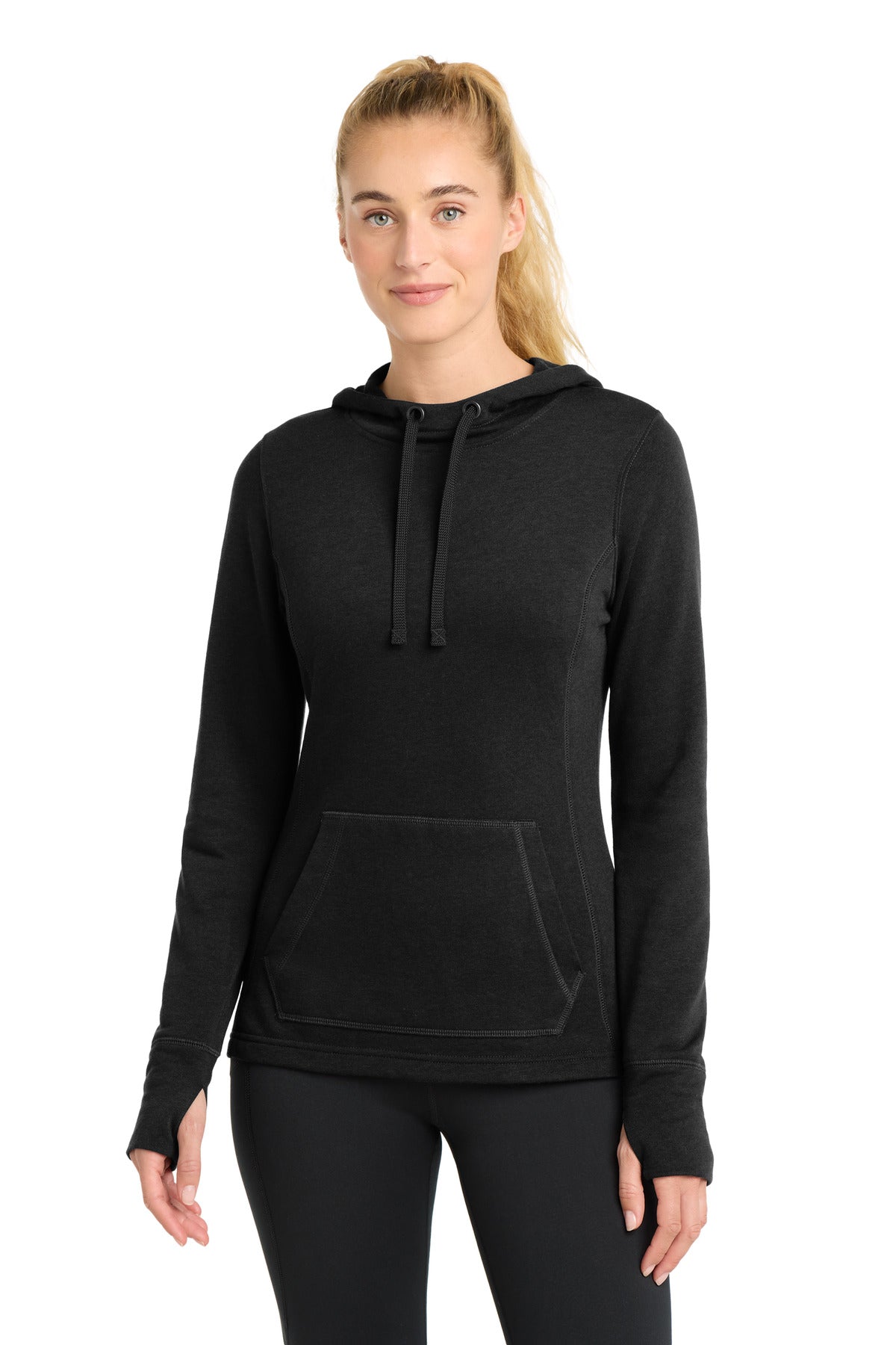 Sport-Tek Women's    PosiCharge    Tri-Blend Wicking Fleece Hooded Pullover