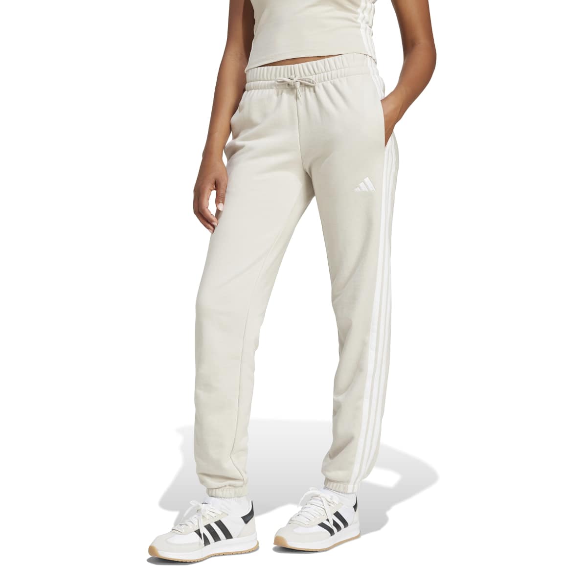 adidas Women's Essentials 3-Stripes French Terry Cuffed Pants-10