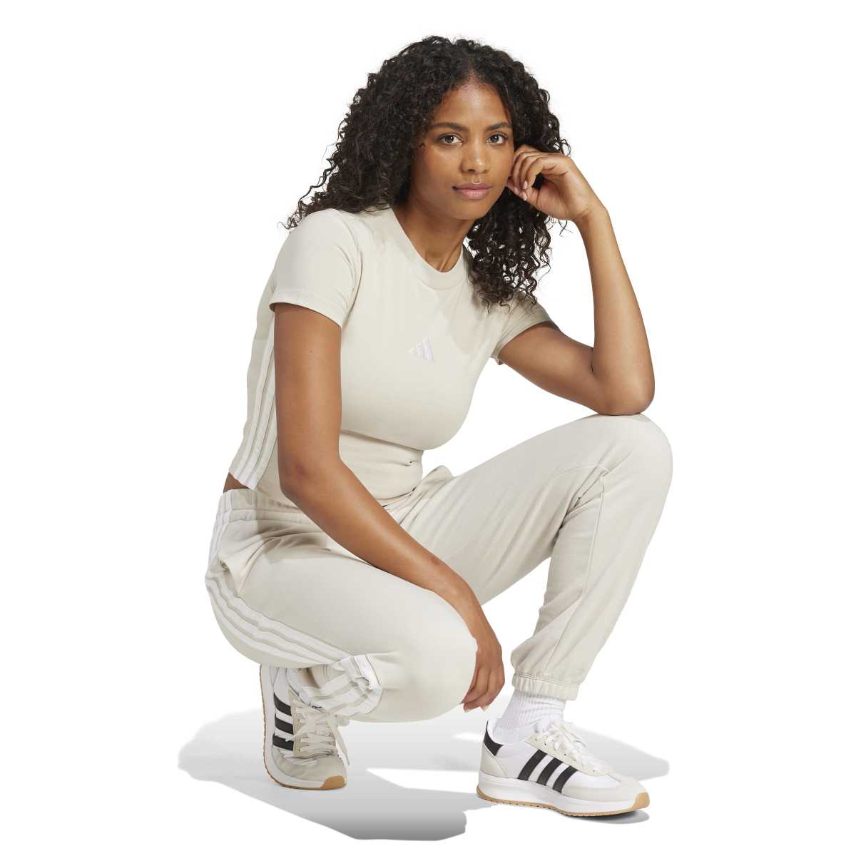 adidas Women's Essentials 3-Stripes French Terry Cuffed Pants-12