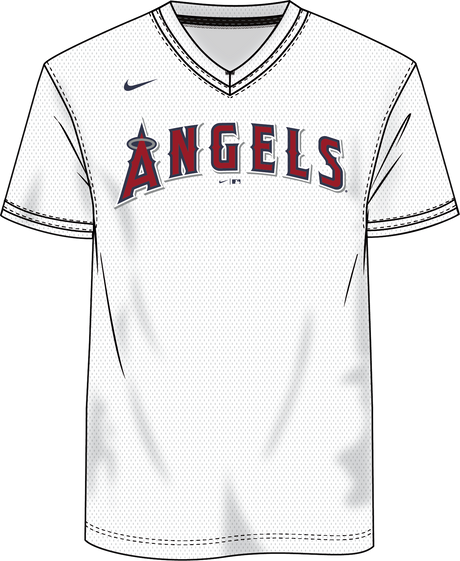 Nike Los Angeles Angels Youth Institutional V-Neck Short Sleeve Synthetic Jersey