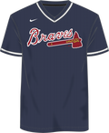 Nike Atlanta Braves Men's Institutional V-Neck Short Sleeve Synthetic Jersey