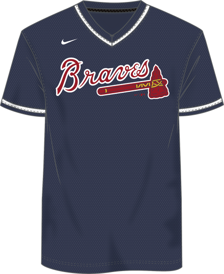 Nike Atlanta Braves Youth Institutional V-Neck Short Sleeve T-Shirt