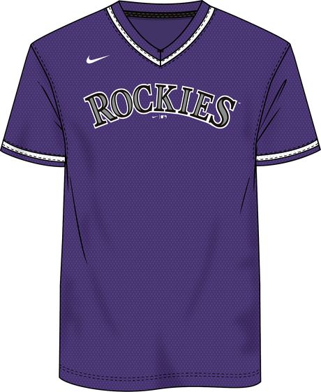 Nike Colorado Rockies Youth Institutional V-Neck Short Sleeve Synthetic Jersey
