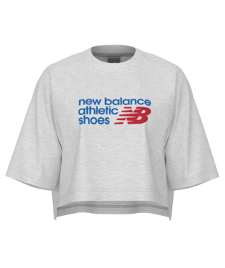 New Balance Women's Athletics Premium Chest Logo Cropped T-Shirt
