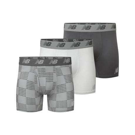 New Balance Men's Premium 6 Inch Boxer Brief with Fly 3 Pack