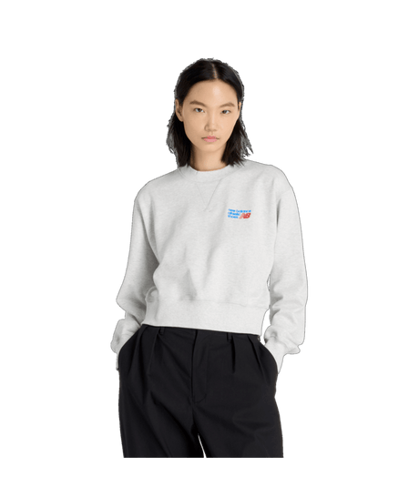 New Balance Women's Athletics Premium Logo Relaxed Crop Crew
