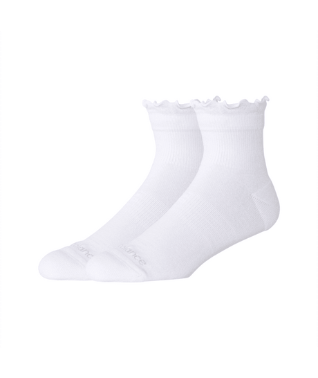 Active Ruffle Quarter Socks 2 Pack WHITE XL-1