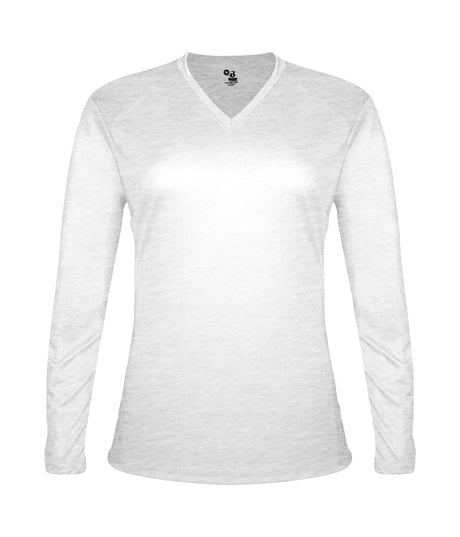 Badger Sport  Women's Tri-blend ' V-neck L/s T