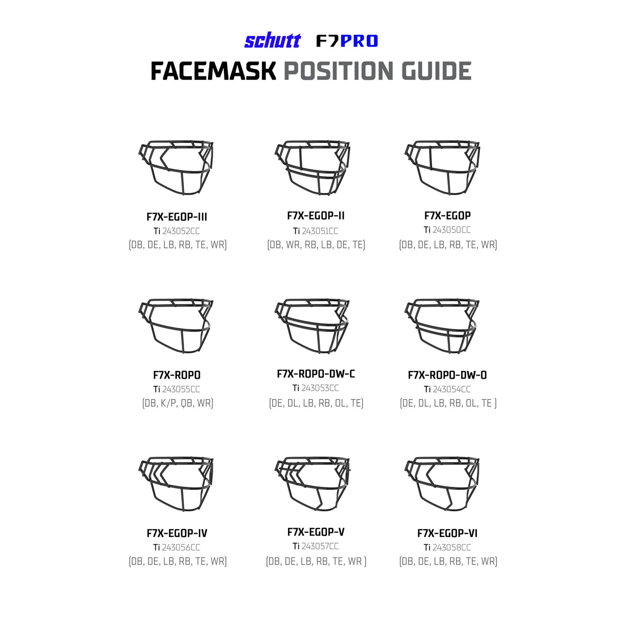 Schutt F7X-EGOP II Football Facemask-14