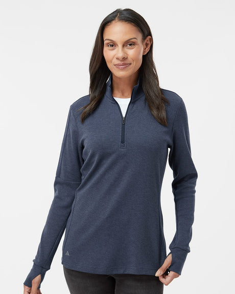 adidas Women's 3-Stripes Quarter-Zip Sweater Pullover