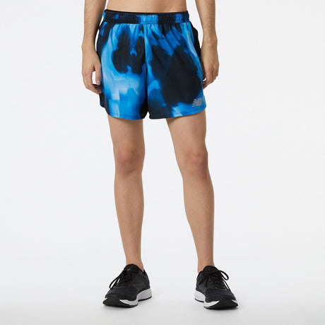 New Balance Men's Printed Impact Run 5 Inch Shorts-1
