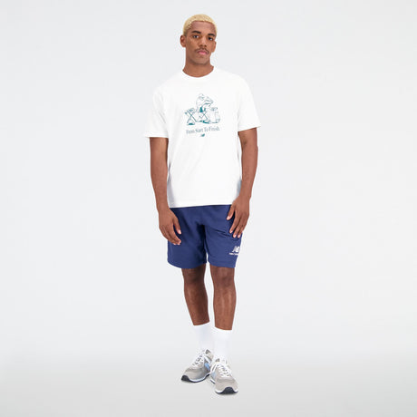 New Balance Men's Essentials Stacked Logo French Terry Shorts-2