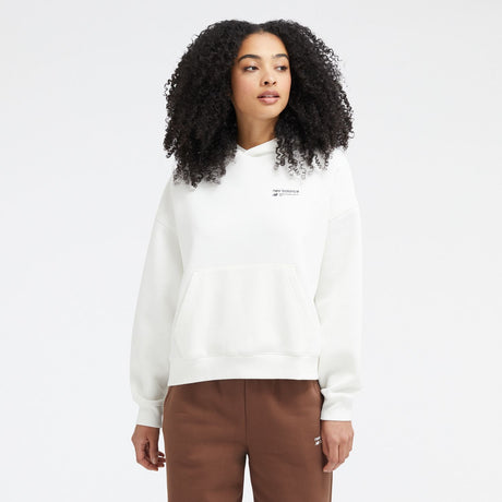 New Balance Women's Linear Heritage Brushed Back Fleece Hoodie-1