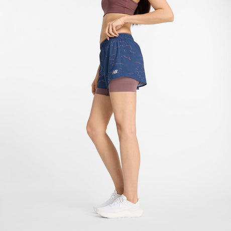 New Balance Women's RC Printed 2-in-1 Shorts 3-2