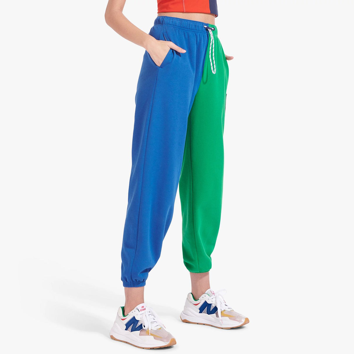 New Balance Women's STAUD Colorblock Sweatpants-3