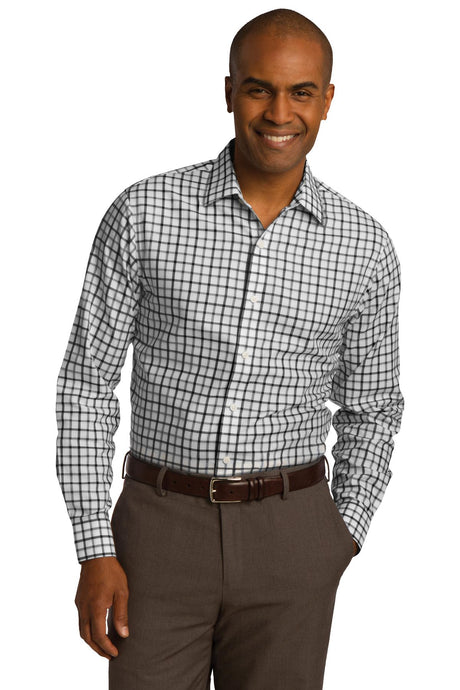 Red House Men's   Tricolor Check Slim Fit Non-Iron Shirt