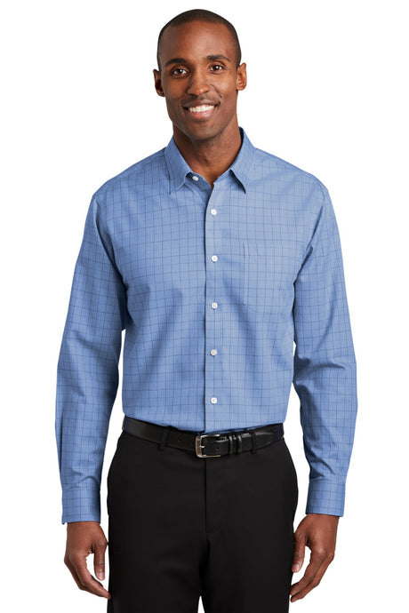 Red House Men's   Windowpane Plaid Non-Iron Shirt