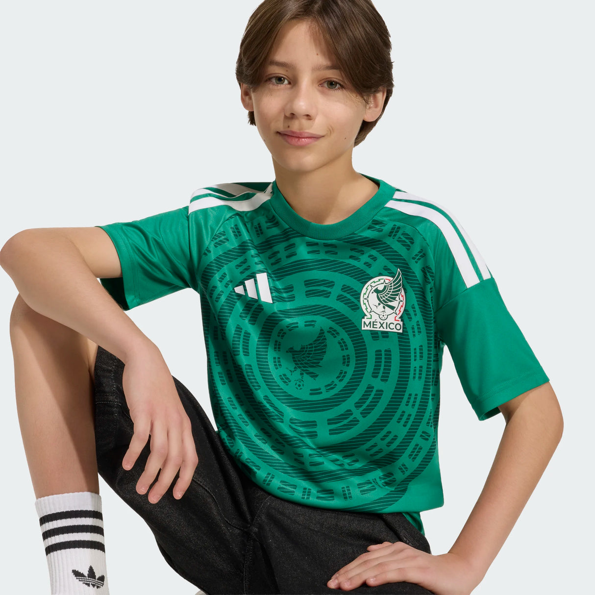 adidas Youth Mexico 26 Home Fan Jersey-3