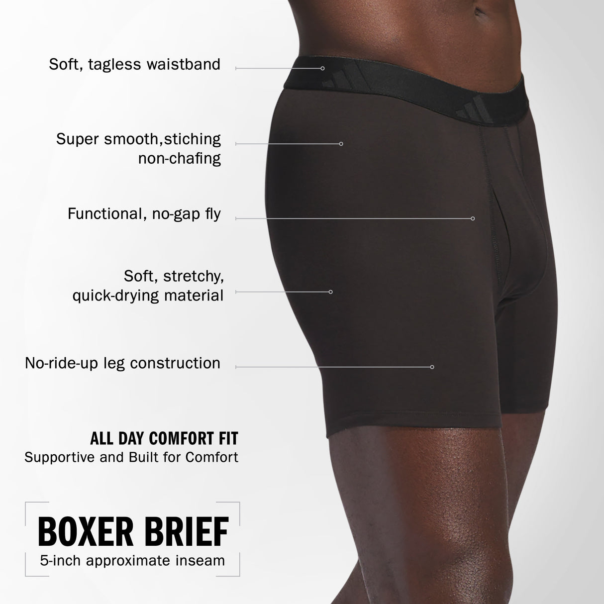 adidas Men's Luxe Comfort 3-Pack Boxer Brief-2