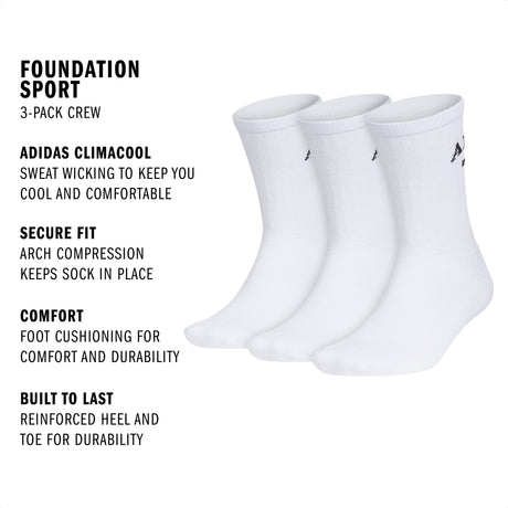 adidas Men's Foundation Sport 3-Pack Crew Sock-2