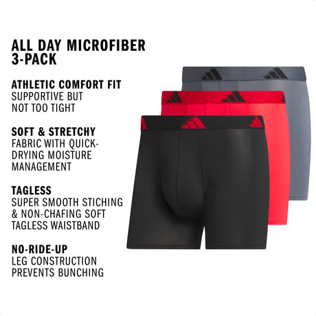 adidas Men's All Day Microfiber 3-Pack Trunk-2