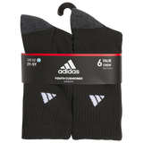 adidas Youth Athletic Cushioned 6-Pack Crew Sock-6
