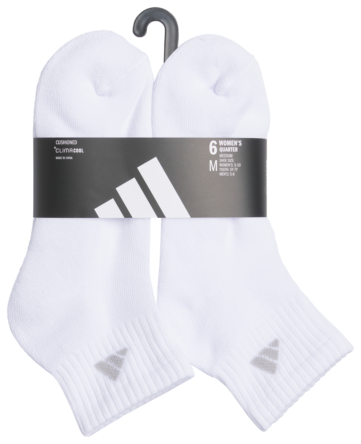 adidas Women's Classic Cushioned 6-Pack Quarter Sock-5